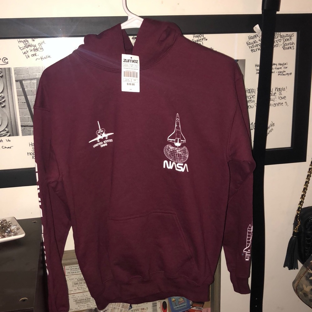 youth large maroon nasa sweatshirt